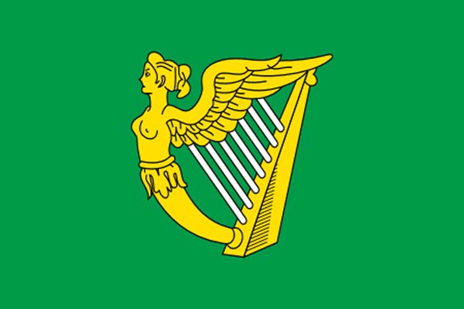 Green Harp Irish Flag