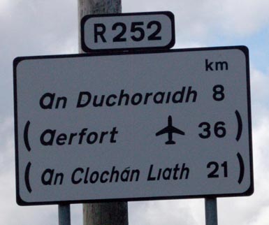 Ireland Road Sign